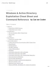 Windows & Active Directory Exploitation Cheat Sheet and Command Reference - Cas van Cooten