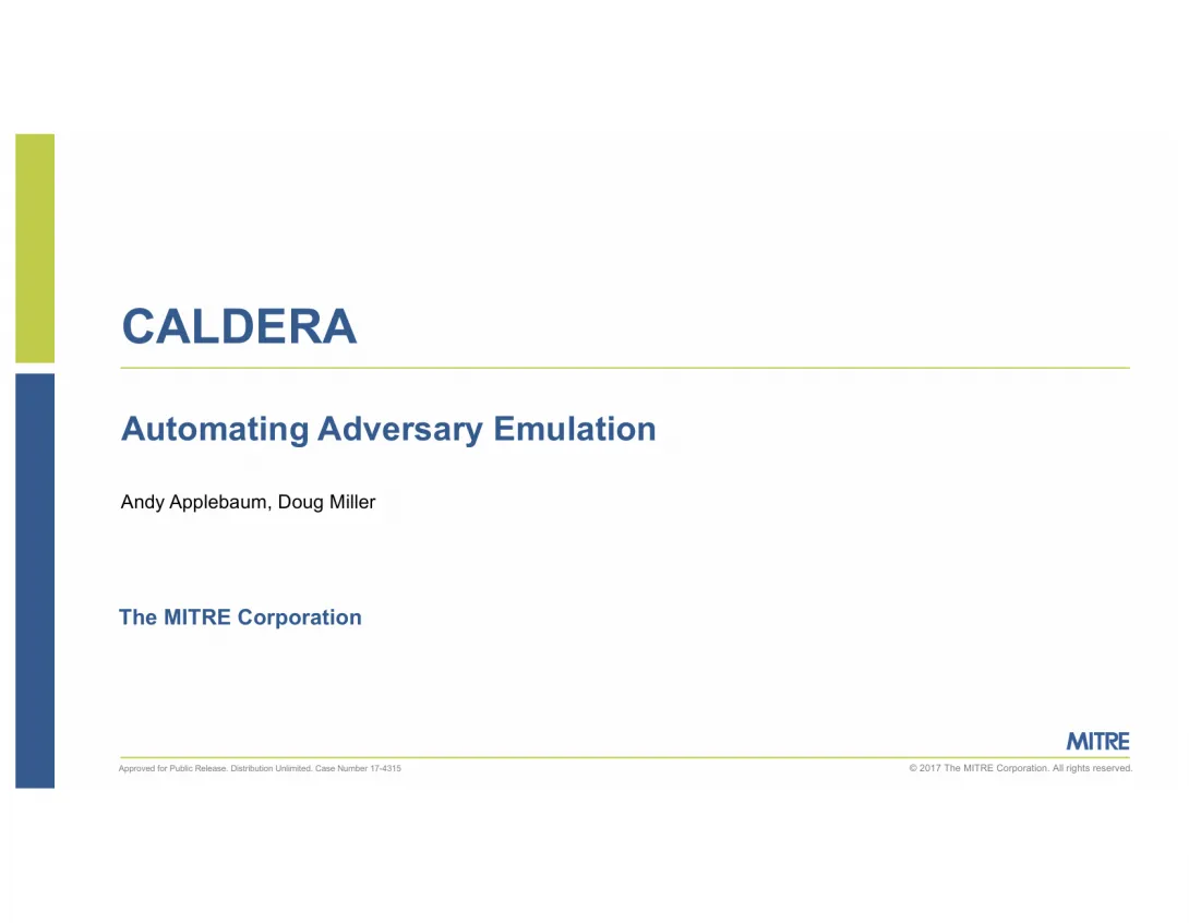 CALDERA - Automating Adversary Emulation